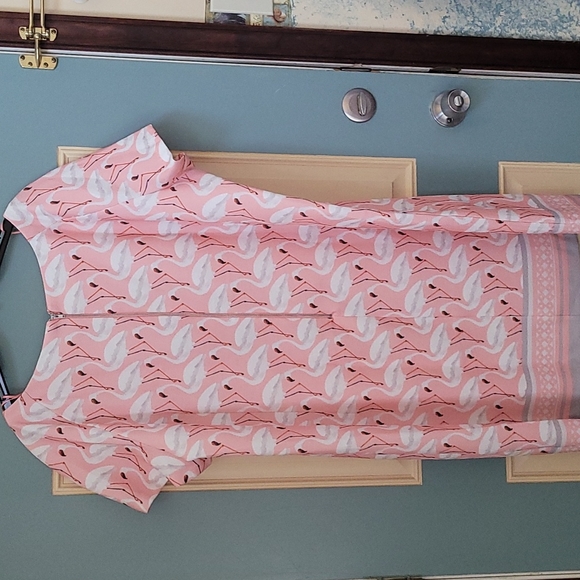 NWOT Julian Taylor flamingo dress - Picture 2 of 11